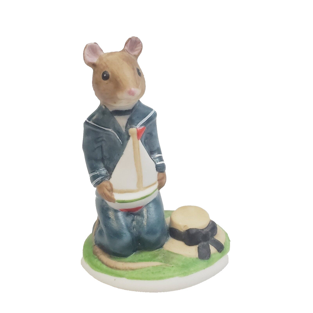 Franklin Mint Rupert The Woodhouse Family Mouse Adults 3" 85 Blue Figurine Decor